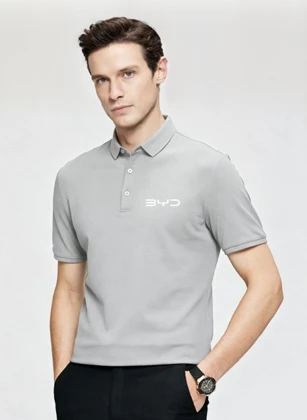 BYD-Poloshirt, Grau, Größe: L