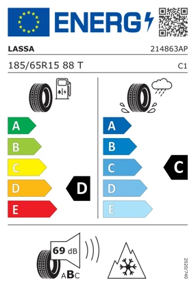 WR Alu 15, Lassa Snoways 4+ 185/65 R15 88T, LI