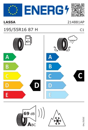 WR Alu 16, Lassa Snoways 4+ 195/55 R16 87H, RE