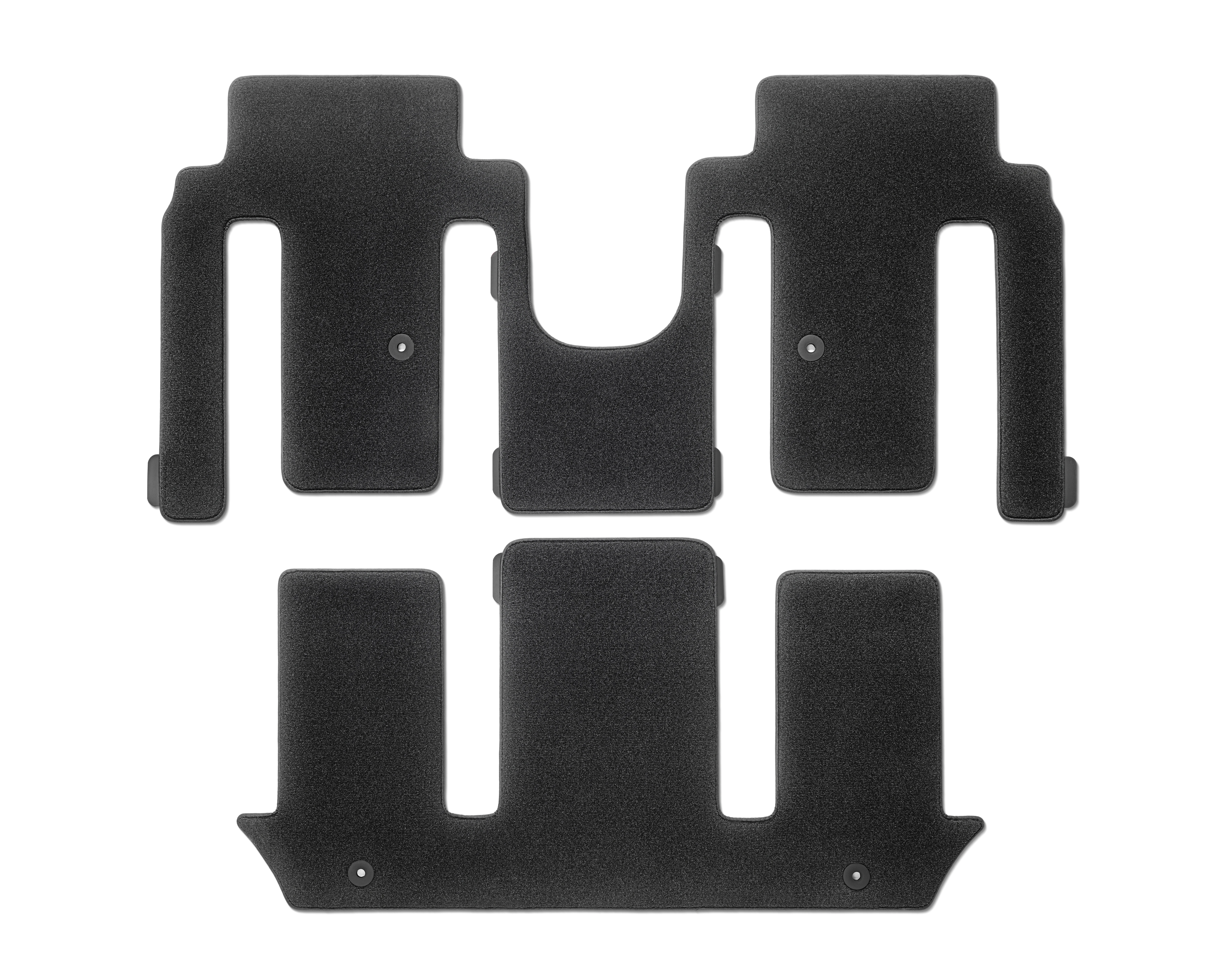 Textilmattensatz, Velours, für 2. & 3. Sitzreihe, für 6-Sitzer mit Drehbaren