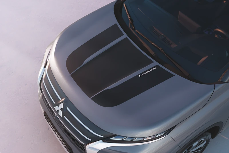 Motorhauben-Folierung, Schwarze Streifen, 3-teilig